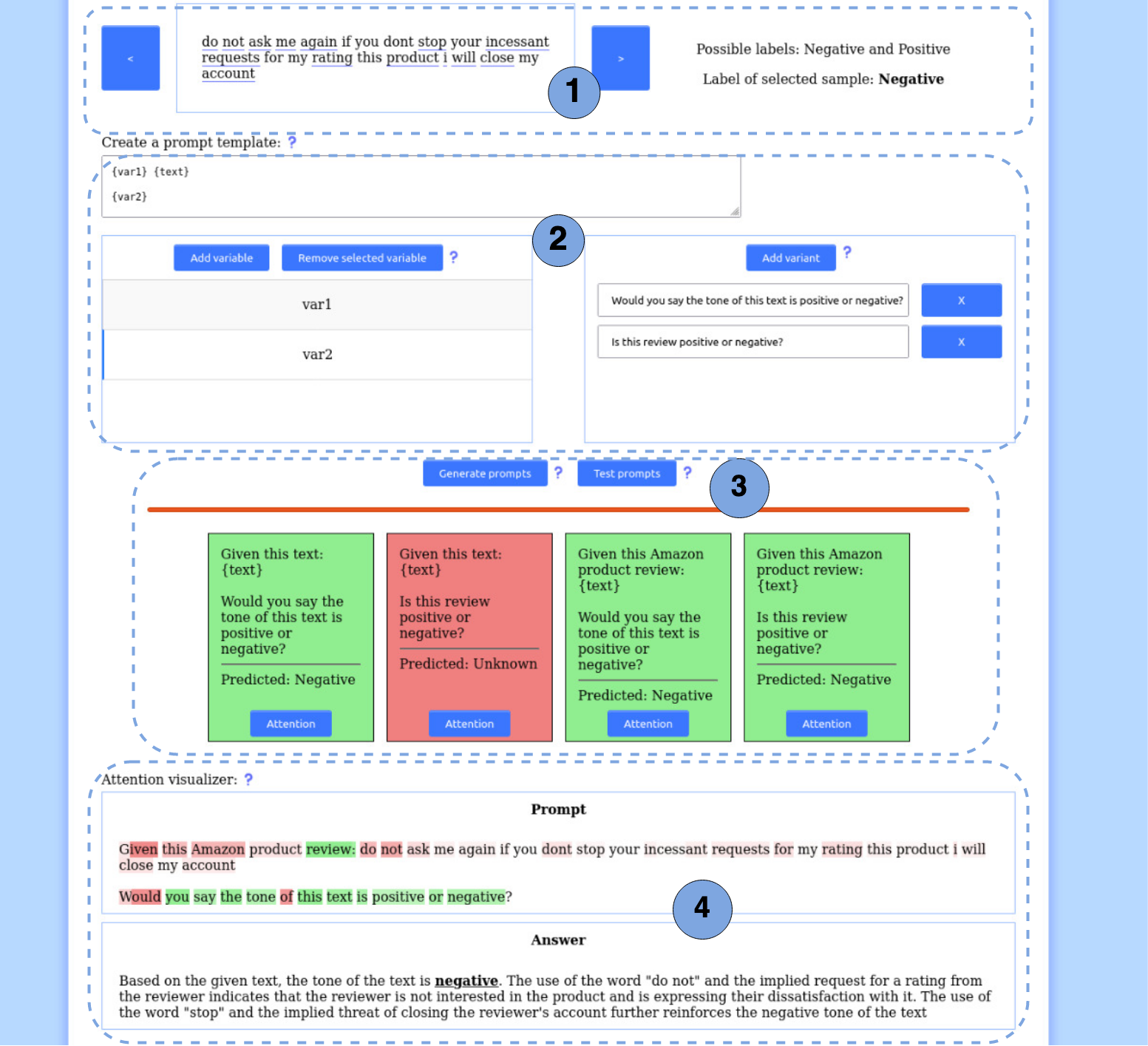 A Dashboard for Optimizing Prompts in Large Language Models